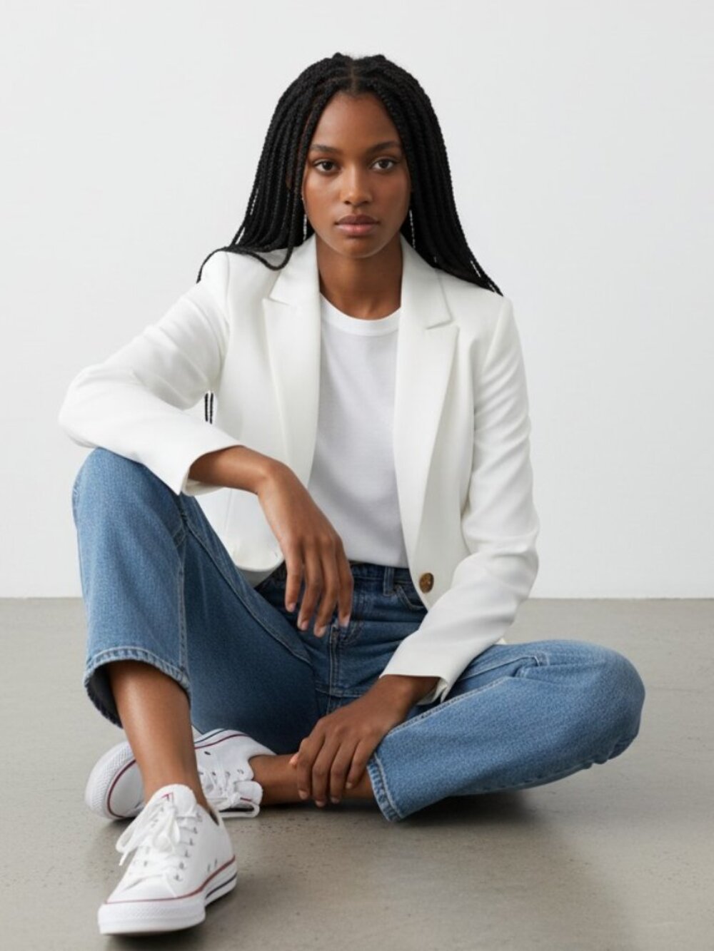 Banana Republic Women's One Button White Blazer Size 6